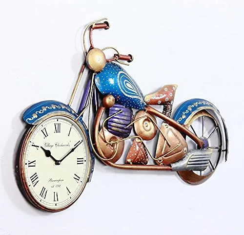 UNIVERSAL ART Wall Mount Bullet Bike Clock Wall Hanging/Wall Sculpture, Metal Decorative Art, Wall Decore for Home, Office & Cafe | Ideal GIft for Kids Bedroom