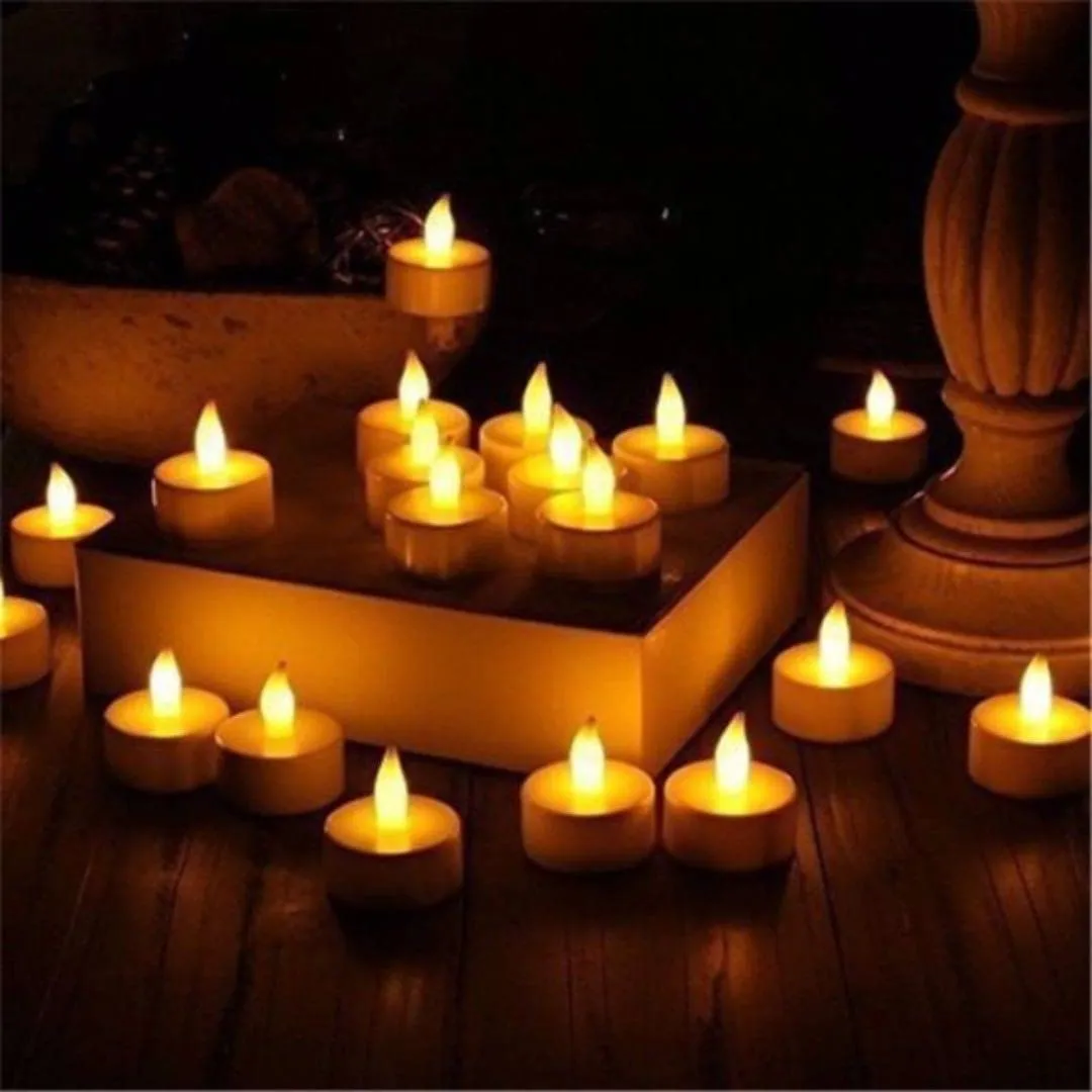 Vensi SHOP ZONE Decorative Candles Battery Operated Led Tea Light Candle Flameless and Smokeless Lightings for Home Decoration (Pack of 24)