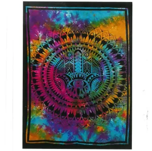 Vibrant Cotton Wall Art - Hamsa Hand | Ancient Indian Design