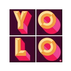 Wall Art Decor For Home Set Of 4 -YOLO