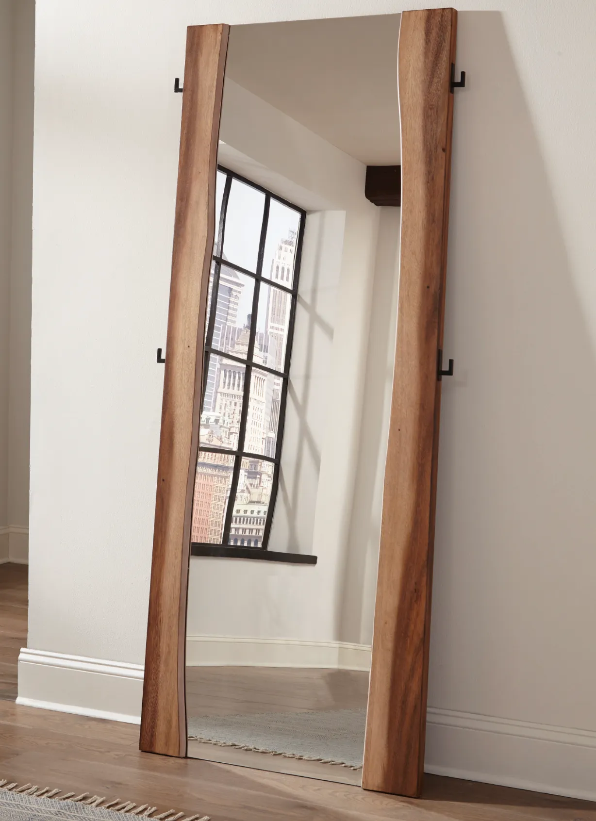 Winslow Standing Mirror Smokey Walnut And Coffee Bean