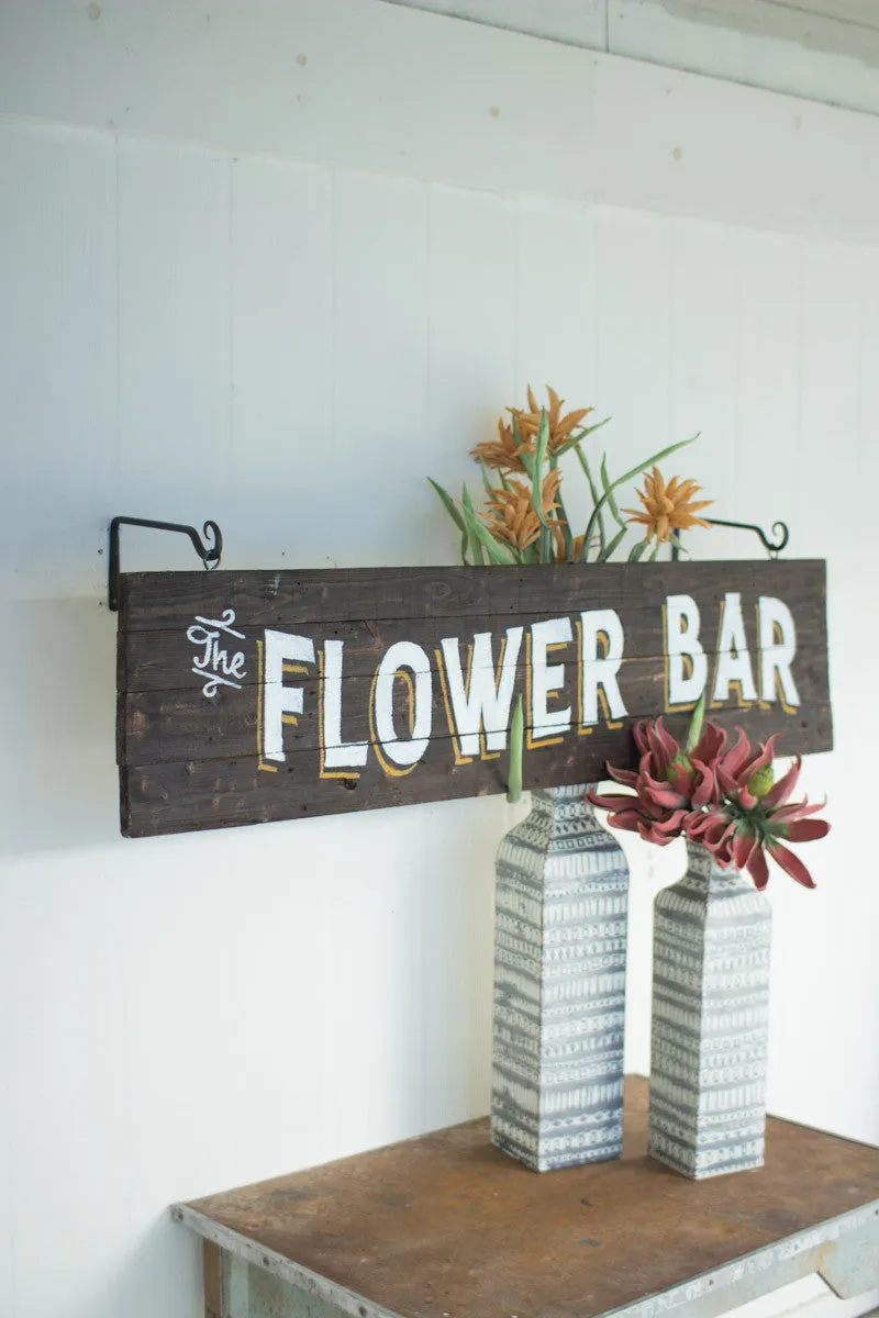 Wooden Flower Bar Sign