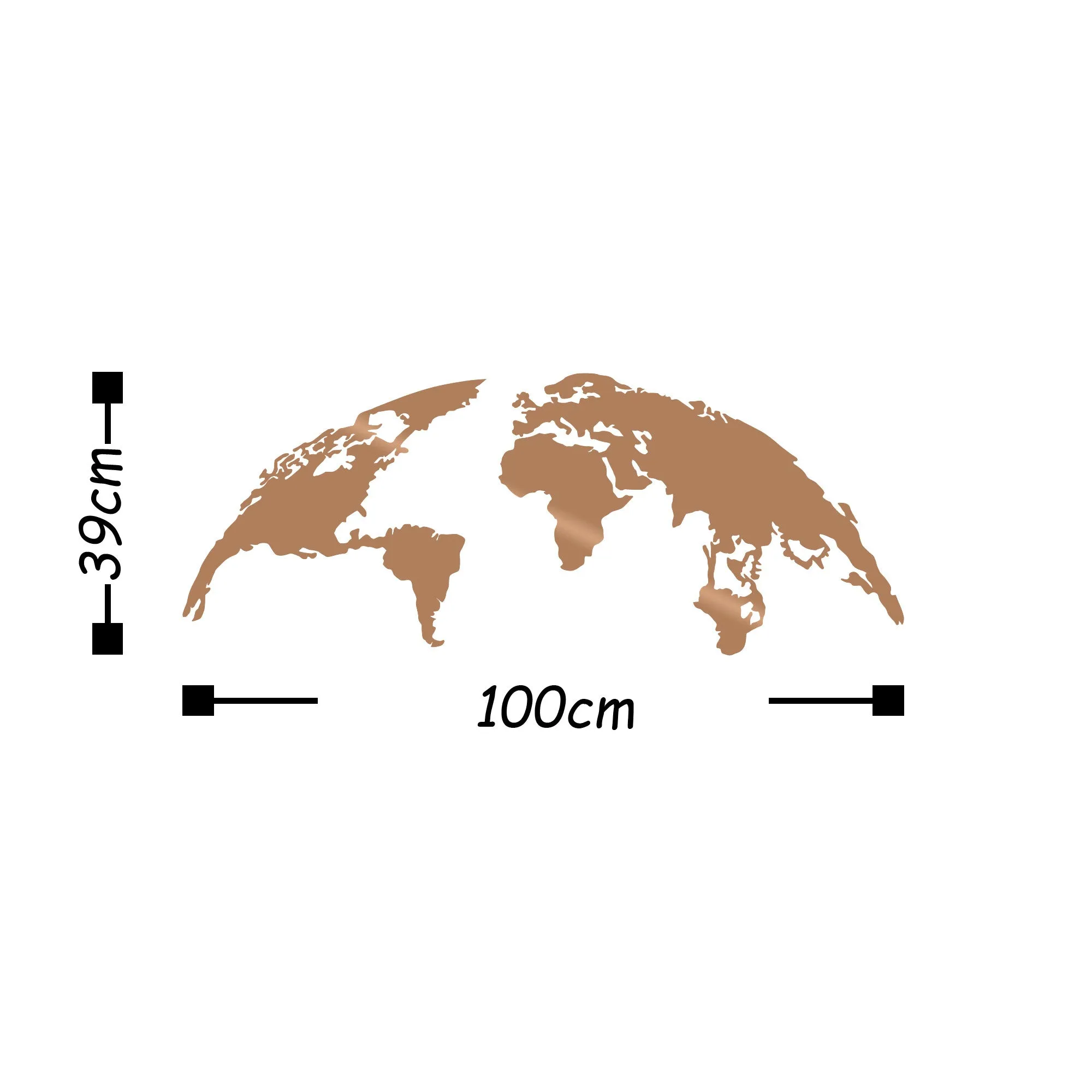 WORLD MAP SMALL - COPPER