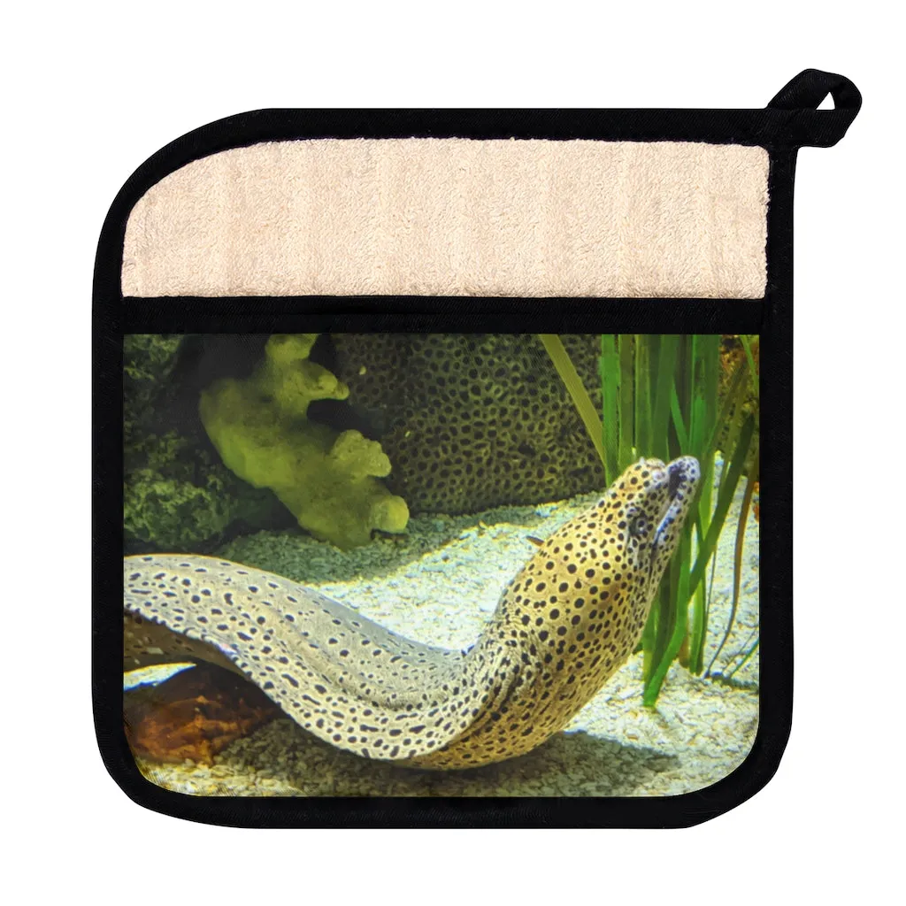 Yellow Eel Pot Holder with Pocket